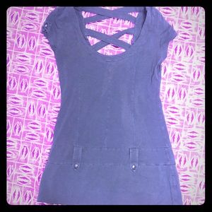 Hemp wear dress with criss cross back